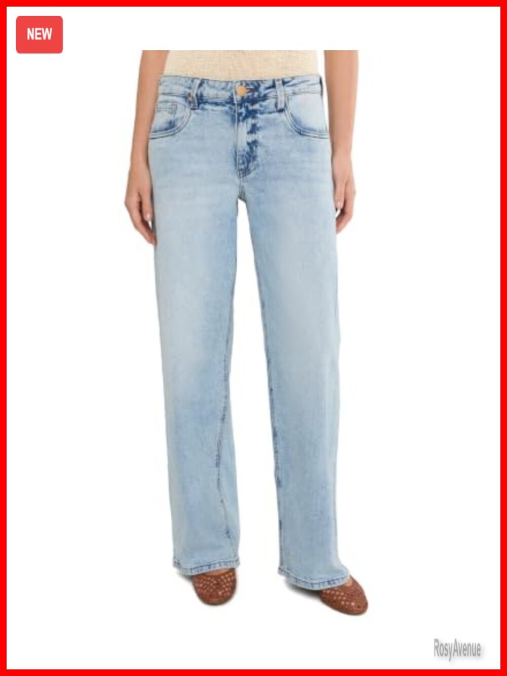 Baggy Low Rise Straight Leg Clean Hem Jeans Cotton Lyocell Spandex